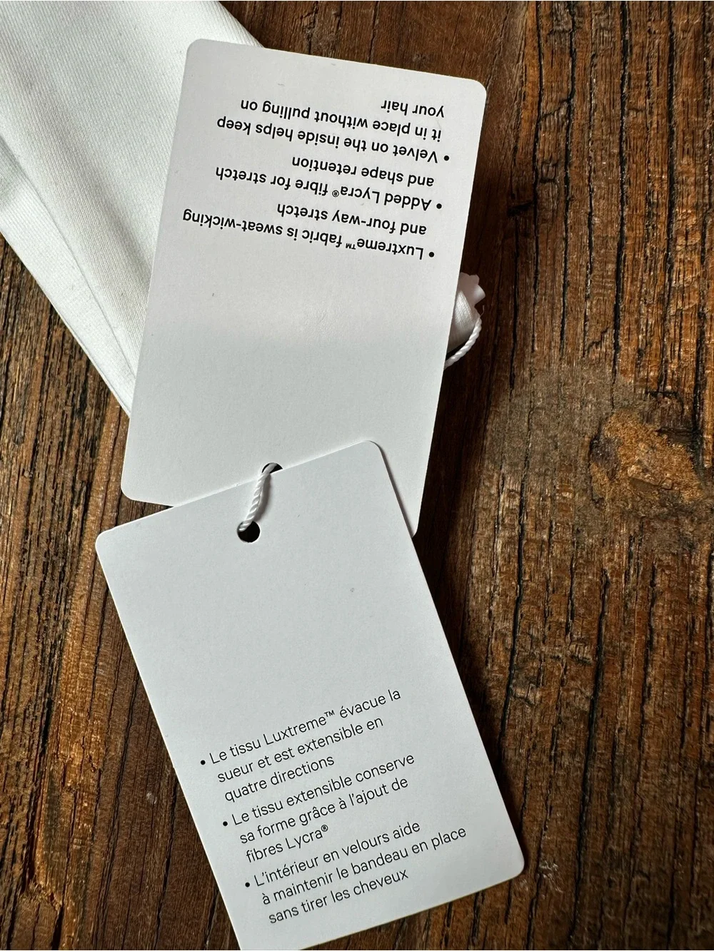 lululemon athletica White Slim Performance Headband with Reflective Logo